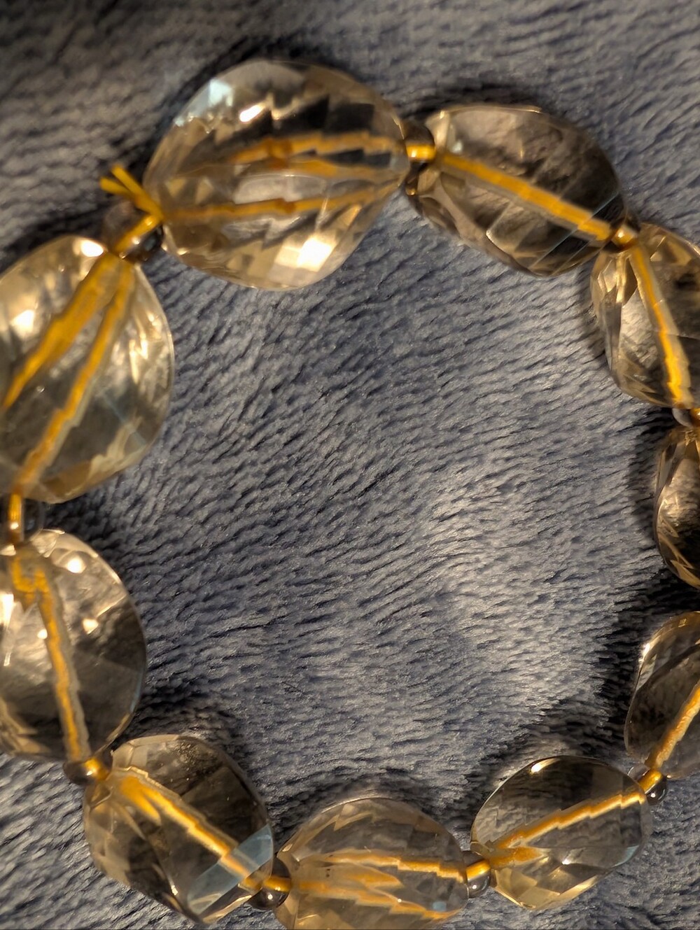 Clear Crystal Beaded Stretch Bracelet - Statement Jewelry - Picture 4 of 5